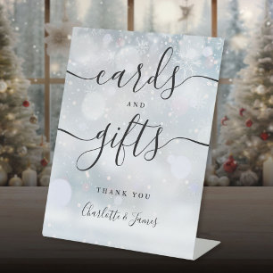 Winter Black Signature Script Cards And Gifts Pedestal Sign