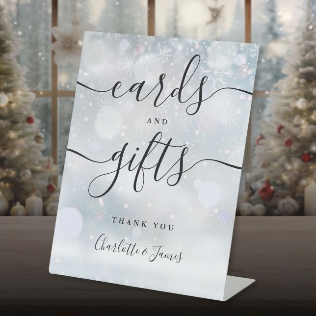 Winter Black Signature Script Cards And Gifts Pedestal Sign (Winter Black Signature Script Cards And Gifts Pedestal Sign)