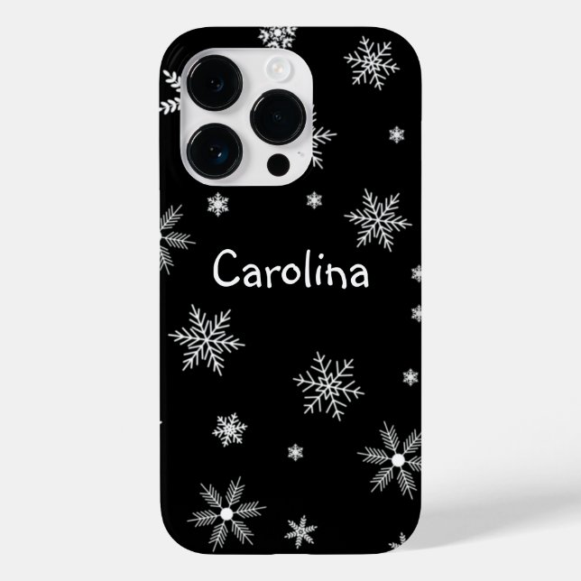 winter black white pattern name  Case-Mate iPhone case (Back)