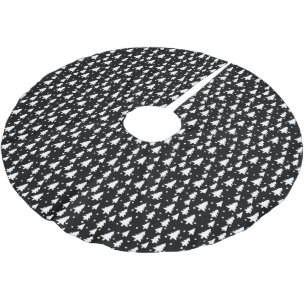 Winter Black White Trees Brushed Polyester Tree Skirt