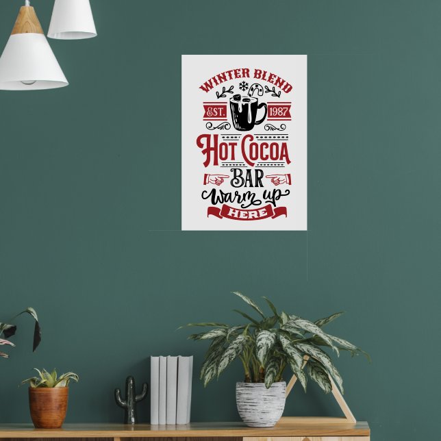 Winter blend hot cocoa bar Christmas word art Poster (Living Room 1)