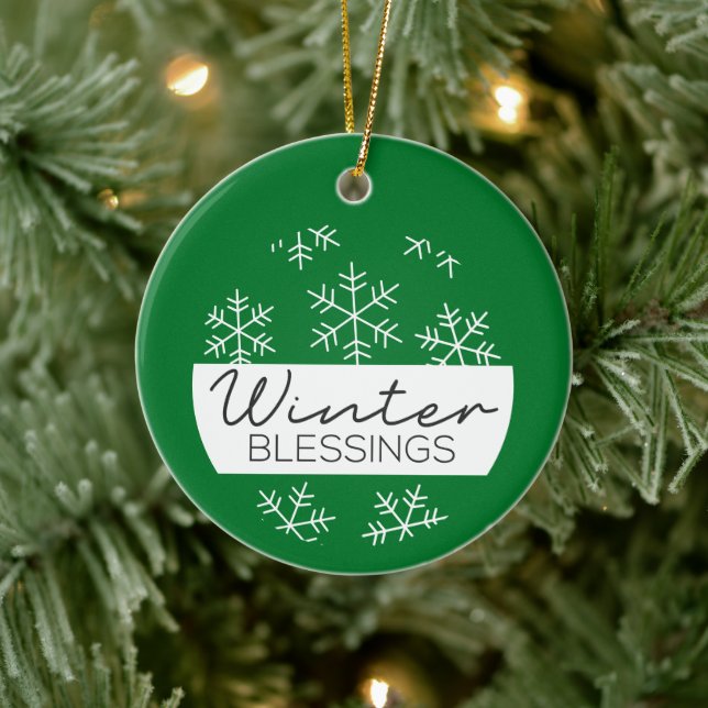 Winter Blessings - Christmas Ornament (Tree)
