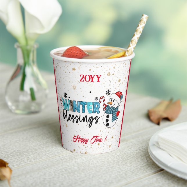 Winter Blessings Customise Paper Cups (Insitu)