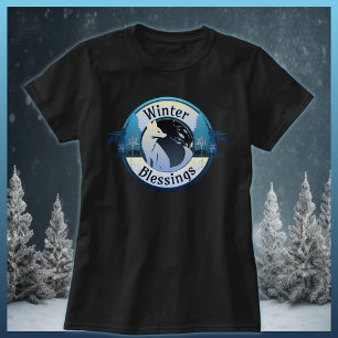 Winter Blessings Fox Badge T-Shirt