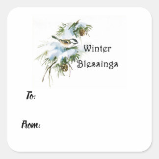 Winter Blessings Gift Sticker Label