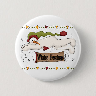 Winter Blessings Tshirts and Gifts 6 Cm Round Badge