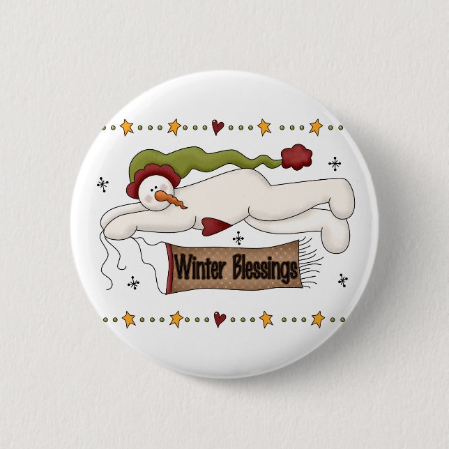 Winter Blessings Tshirts and Gifts 6 Cm Round Badge (Front)