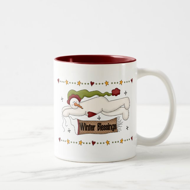 Winter Blessings Tshirts and Gifts Two-Tone Coffee Mug (Right)