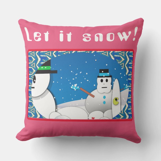 Winter Blizzard Storm Snowman’s Delight  Cushion (Front)