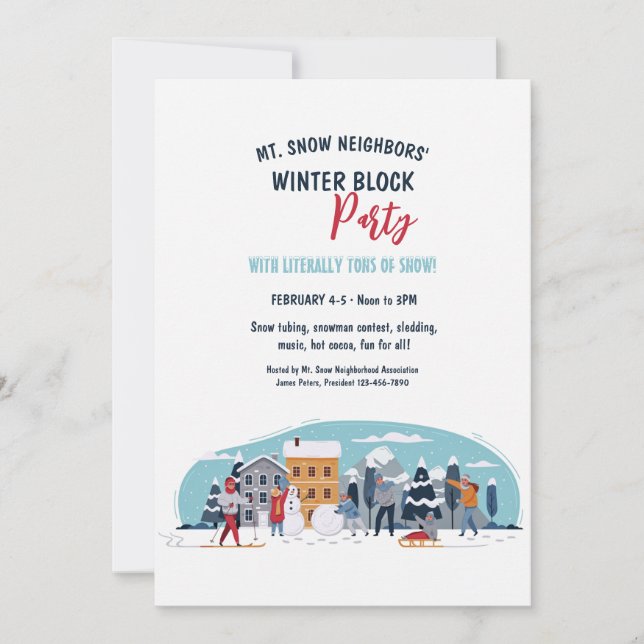 Winter Block Party Invitation (Front)