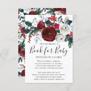 Winter Bloom Floral Baby Shower Book for Baby Invitation