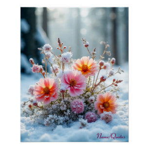 Winter Blooms in the Snow – Gentle Floral Serenity Poster