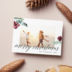Winter Blooms   Merry Christmas Holiday Photo Card