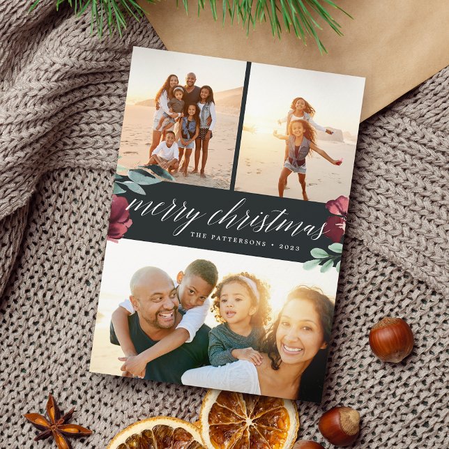 Winter Blooms | Three Photo Holiday Card (Creator Uploaded)