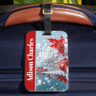 Winter Blossom Composition Luggage Tag
