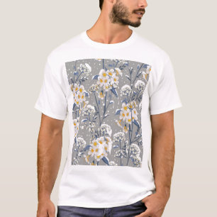Winter Blossom: Delicate Floral Pattern T-Shirt