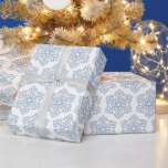 Winter Blue And White Snowflakes Christmas Holiday Wrapping Paper<br><div class="desc">Christmas gift wrapping paper feature modern snowflake in winter blue and white. 
Customise the background colour with your choice.</div>