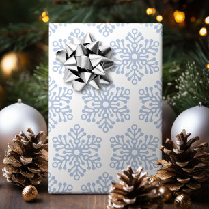 Winter Blue And White Snowflakes Christmas Holiday Wrapping Paper