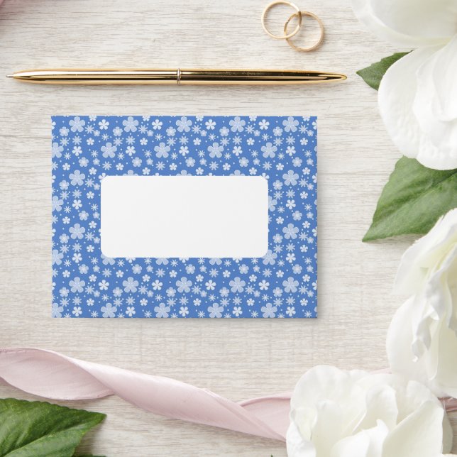 Winter Blue and White Snowflakes Envelope (Wedding)