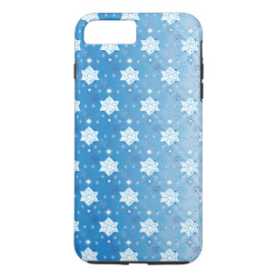 Winter blue and white Snowflakes pattern iPhone 8 Plus/7 Plus Case