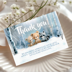 Winter Blue Baby Shower Baby Shower Thank You Card