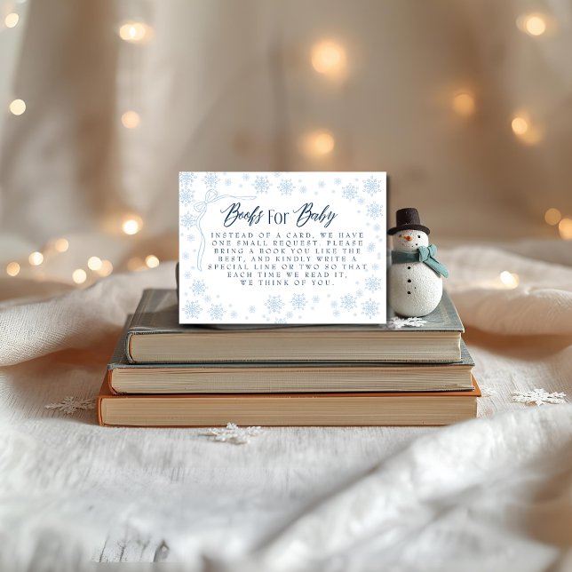 Winter Blue Books for Baby  Baby Shower Enclosure Card (Winter Blue Books for Baby Baby Shower Enclosure Card)