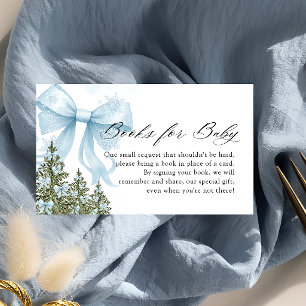 Winter Blue Bow Books for Baby Enclosure Card