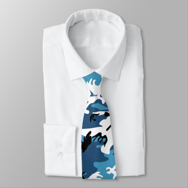Winter Blue Camo Tie (Tied)