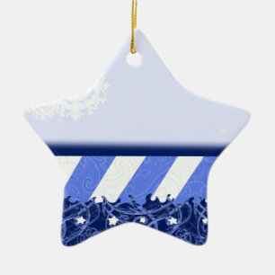 Winter Blue Ceramic Ornament