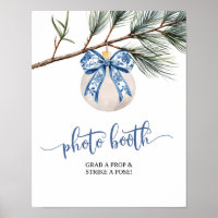 Winter Blue Chinoiserie Bridal Shower Photo Booth