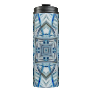 Winter Blue Crystal Pattern Thermal Tumbler