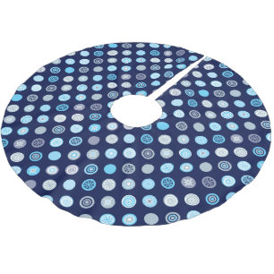 Winter Blue Dot Pattern Tree Skirt