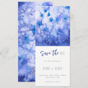 Winter Blue Garden Save the Date Invitation