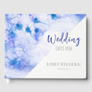 Winter Blue Garden Wedding Guest Book
