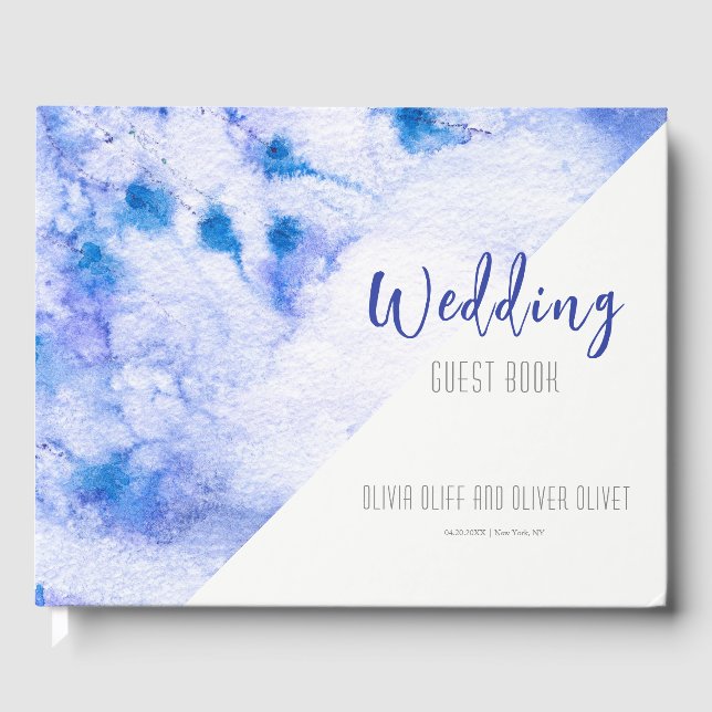 Winter Blue Garden Wedding  Guest Book (Front)