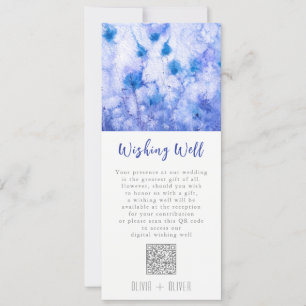 Winter Blue Garden Wedding Wishing Well QR Code Invitation