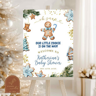 Winter Blue Gingerbread Welcome Sign Board