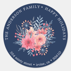 Winter Blue⎢ Holiday Return Address Sticker