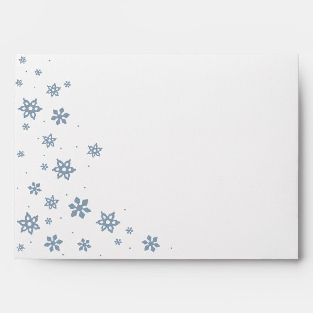 Winter Blue Ice Snowflake Holiday Envelope (Front)