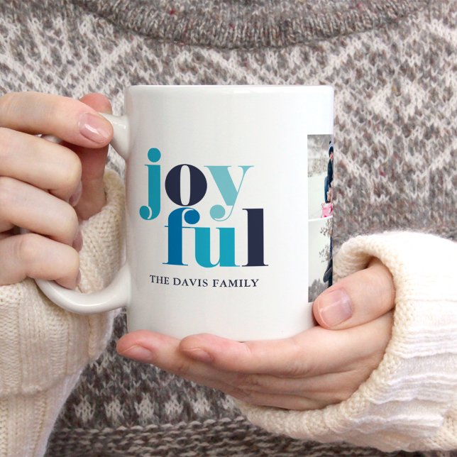 Winter Blue "Joyful" Gallery of 3 Photos Coffee Mug (Creator Uploaded)