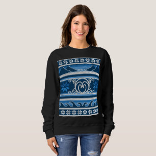 Winter Blue Nordic Design Sweatshirt