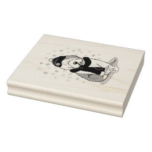 Winter Blue Old English Sheepdog Dog (Grey 1) Cute Rubber Stamp