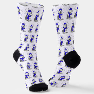 Winter Blue Old English Sheepdog Dog (Grey 1) Cute Socks