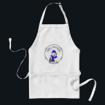 Winter Blue Old English Sheepdog Dog (Grey 1) Cute Standard Apron<br><div class="desc">Winter Blue Old English Sheepdog - Cute OES out in the snow,  wearing a blue scarf and knit cap or hat. He's sitting in front of a cup of steaming hot cocoa with marshmallows. Copyright © Angi Laframboise. Fun,  holiday,  seasonal dog breed cartoon gifts for dog lovers.</div>