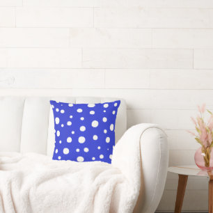 Winter Blue Polka Dots Cushion