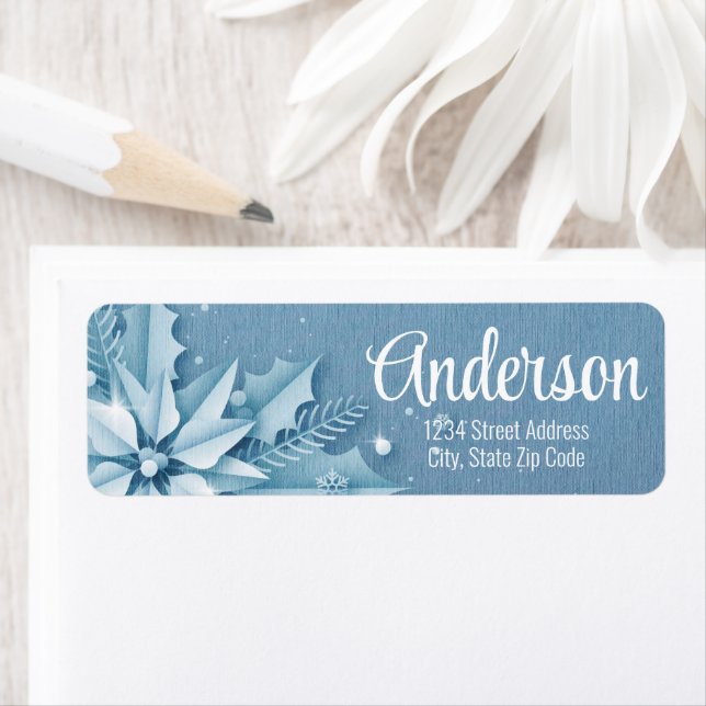 Winter Blue Return Address Label (Insitu)