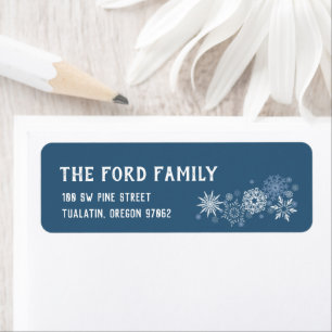 Winter Blue Return Address Labels