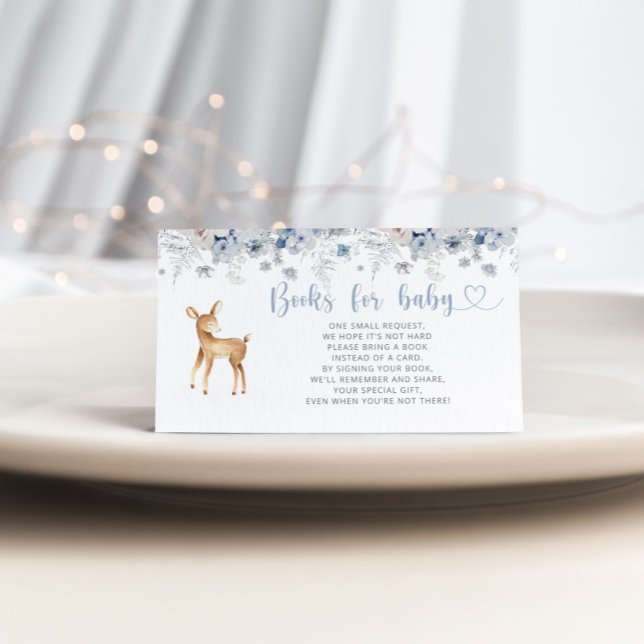 Winter blue silver oh deer books for baby ticket enclosure card (Creator Uploaded)