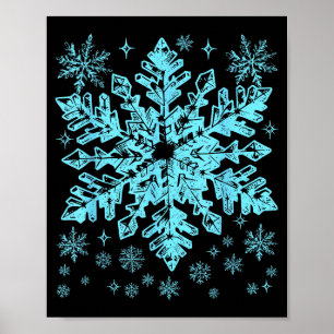 Winter Blue Snowflake Christmas Xmas Costumes Men Poster