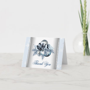 Winter Blue Snowflake Thank You Cards
